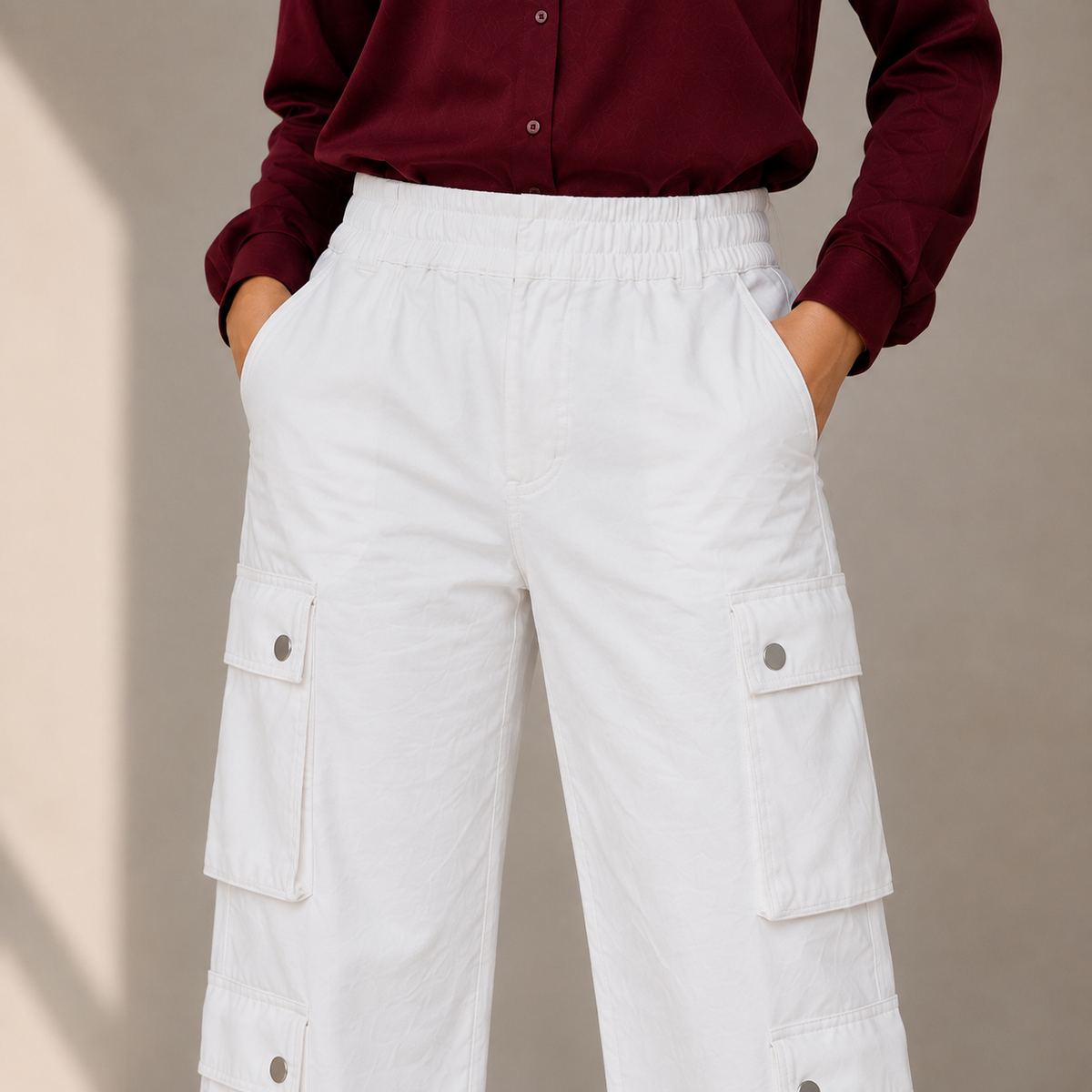 Premium Women’s Wide-Leg Cargo Pants with Stylish Multi-Pocket Design