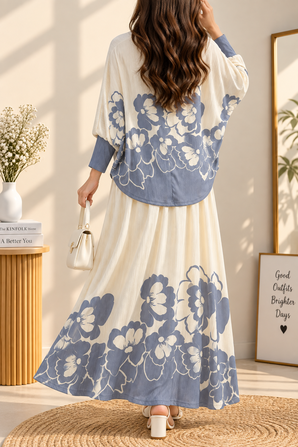 Premium 2-Piece Floral Print Layered Maxi Co-Ord Set