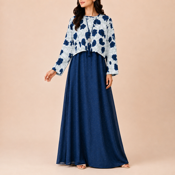 Premium 2-Piece Floral Print Long Sleeve Maxi Co-Ord Set
