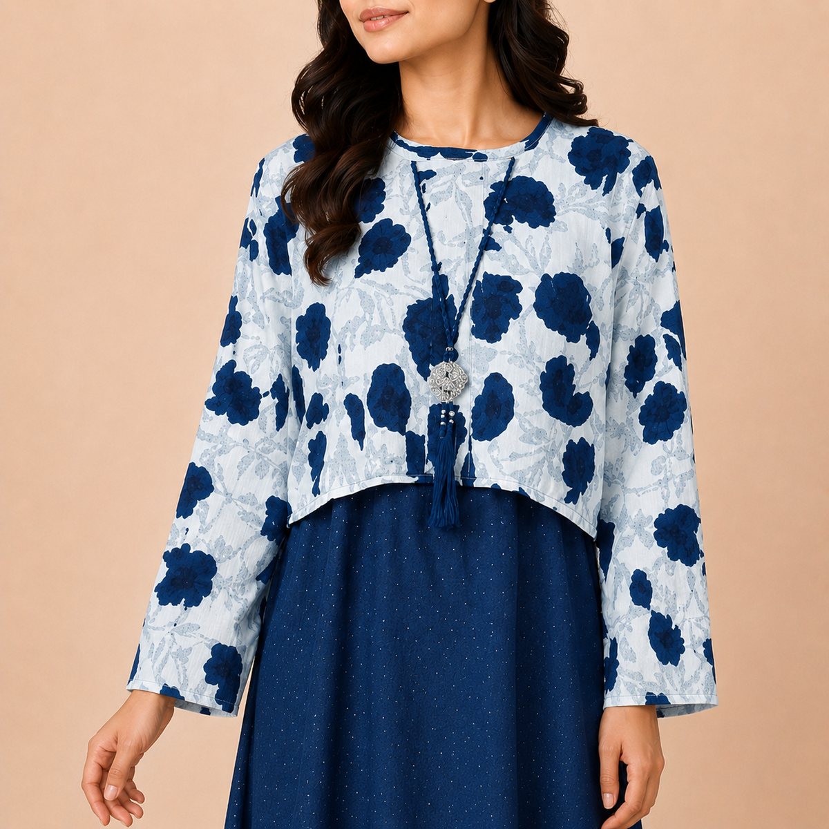 Premium 2-Piece Floral Print Long Sleeve Maxi Co-Ord Set