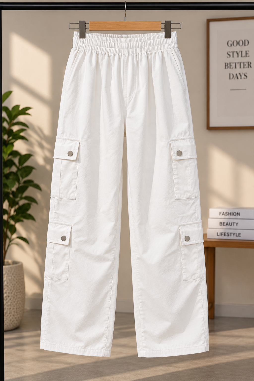Premium Women’s Wide-Leg Cargo Pants with Stylish Multi-Pocket Design