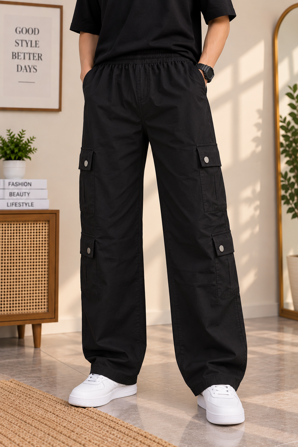 Premium Women’s Wide-Leg Cargo Pants with Stylish Multi-Pocket Design